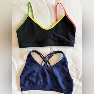 Spiritual Gangster Black and Blue Sports Bras